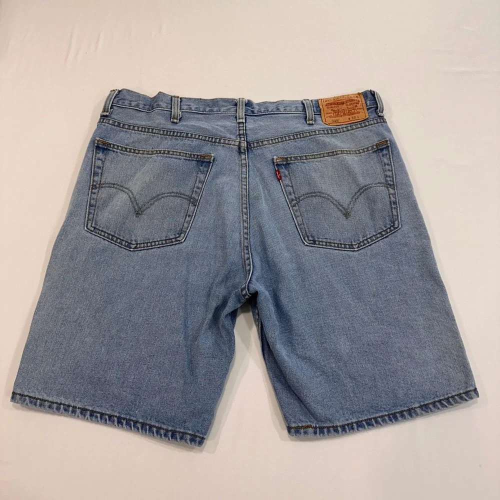 Levi's 505 Regular Fit Denim Shorts Mens 38 Blue Light Wash Jorts‎ | Dadcore 90s